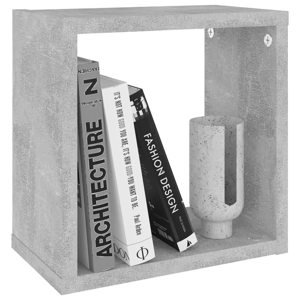 Cube Shelf | Set of 4 | Concrete grey | Engineered wood | Medium