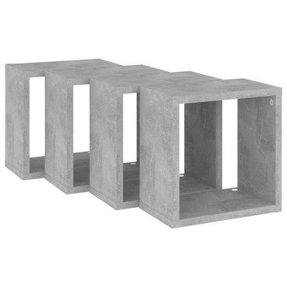 Cube Shelf | Set of 4 | Concrete grey | Engineered wood | Medium