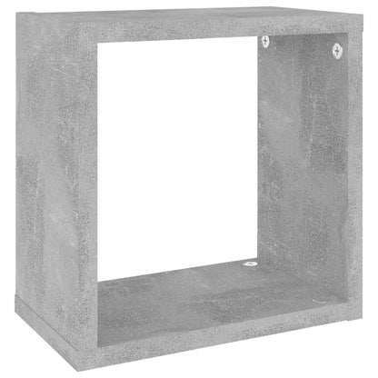 Cube Shelf | Set of 4 | Concrete grey | Engineered wood | Medium