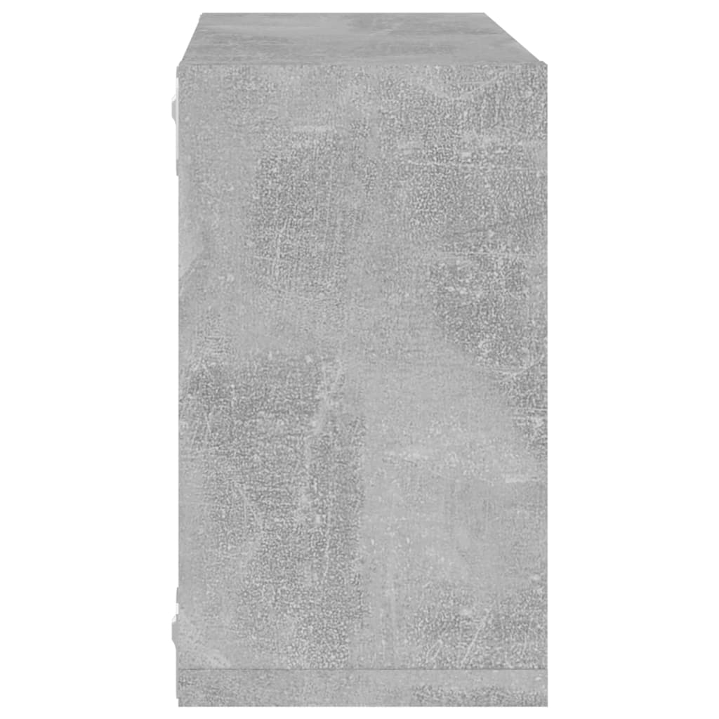Cube Shelf | Set of 4 | Concrete grey | Engineered wood | Medium