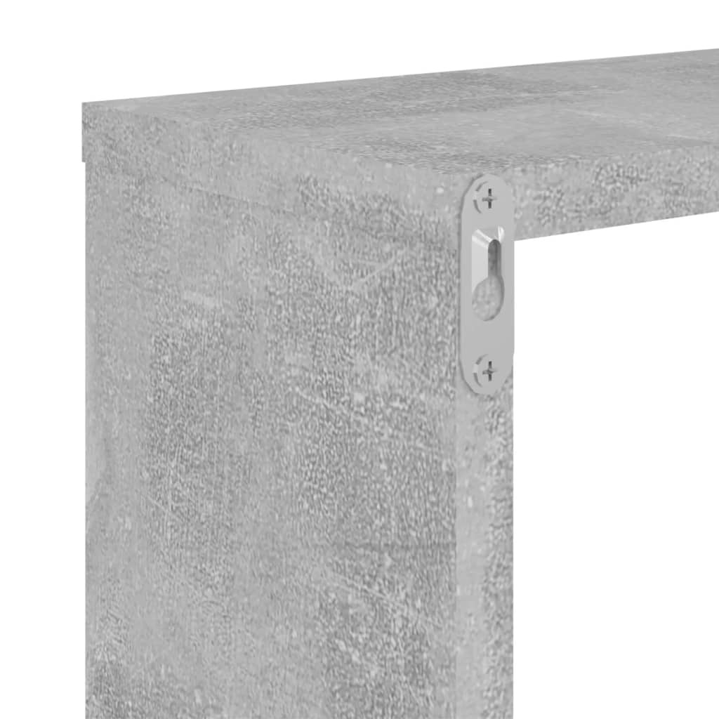 Cube Shelf | Set of 4 | Concrete grey | Engineered wood | Medium