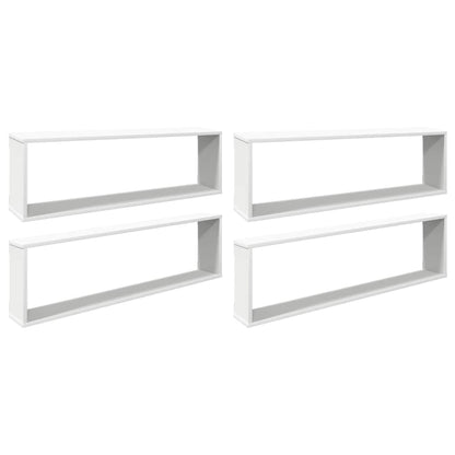 Wall Cube Shelf 4 pcs White 100x15x30 cm Engineered Wood