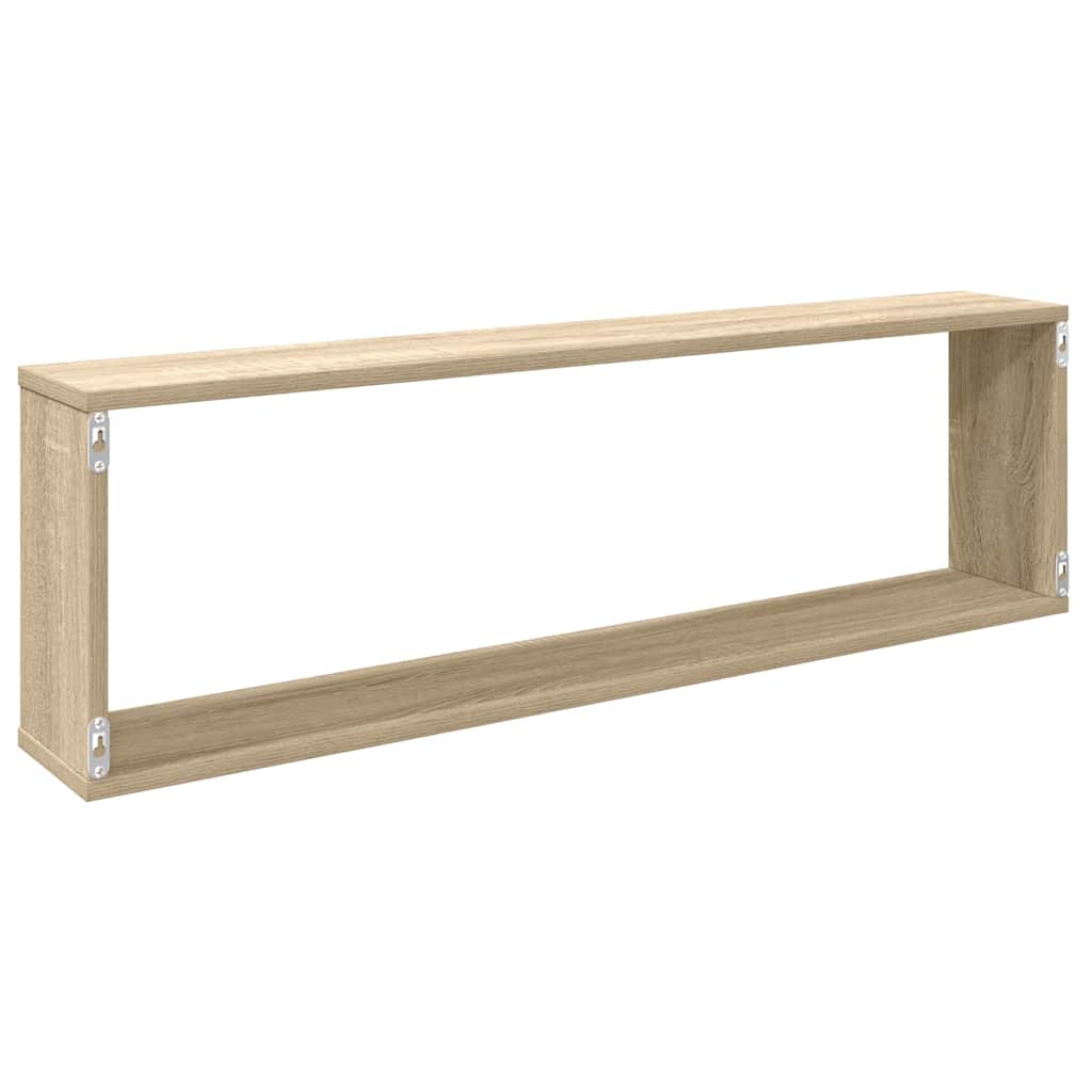 Wall Cube Shelf 2 pcs Sonoma Oak 100x15x30 cm Engineered Wood