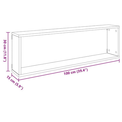 Wall Cube Shelf 4 pcs Sonoma Oak 100x15x30 cm Engineered Wood