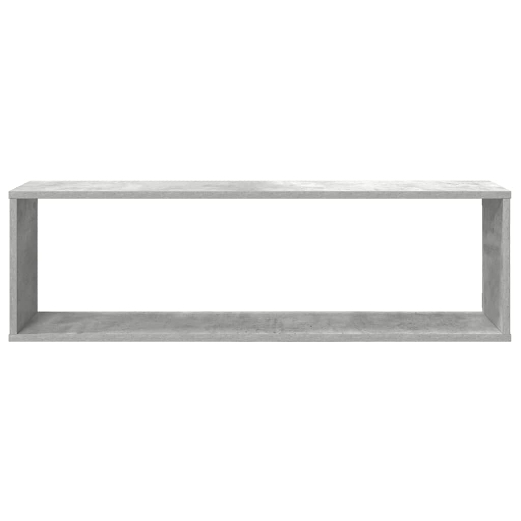 Wall Cube Shelf 2 pcs Concrete Grey 100x15x30 cm Engineered Wood