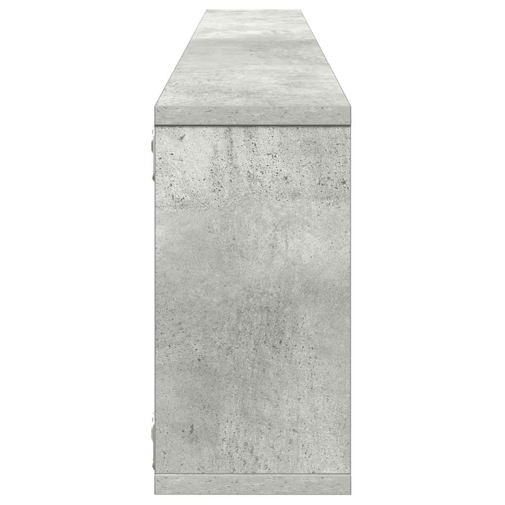 Wall Cube Shelf 4 pcs Concrete Grey 100x15x30 cm Engineered Wood
