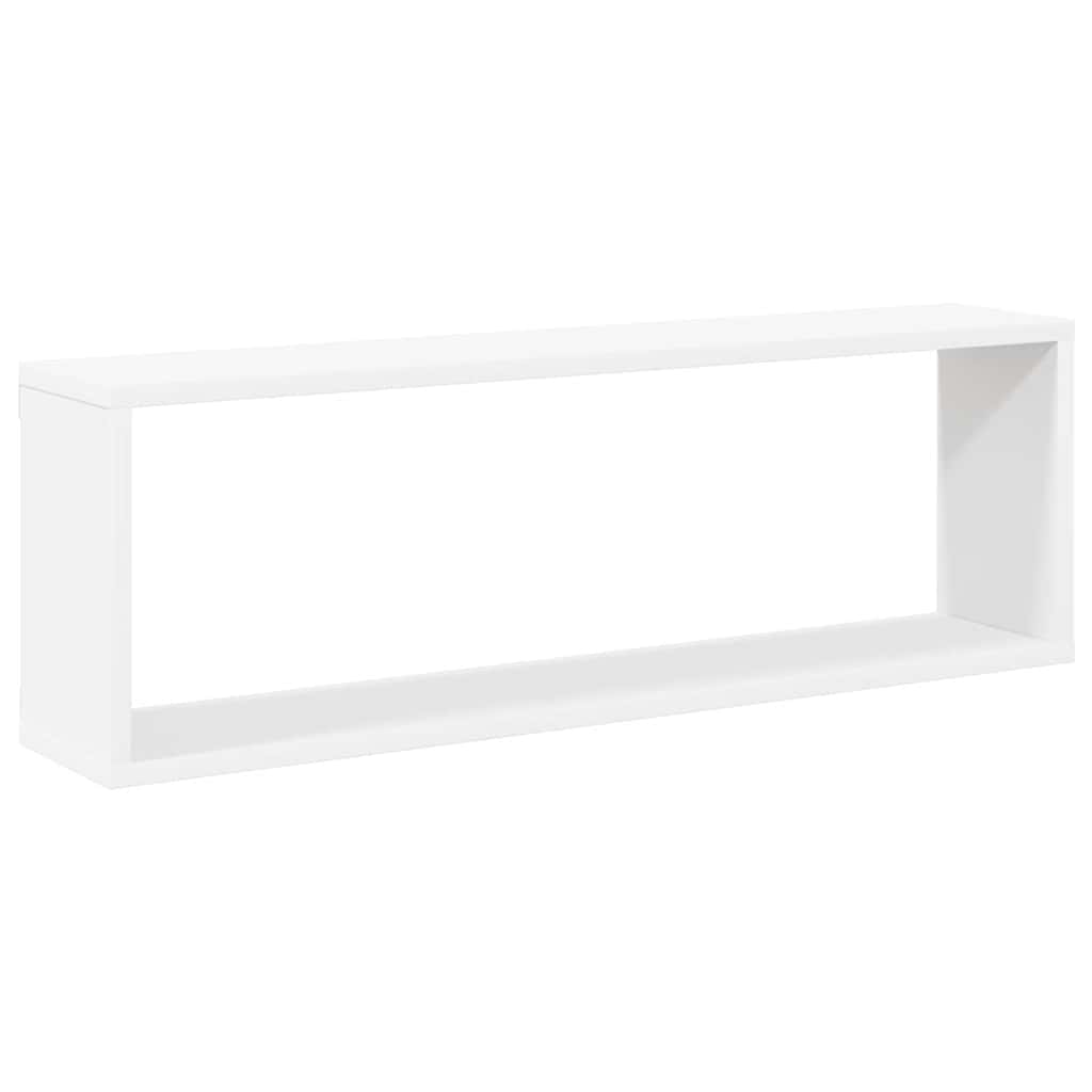 Wall Cube Shelf 2 pcs White 80x15x26.5 cm Engineered Wood