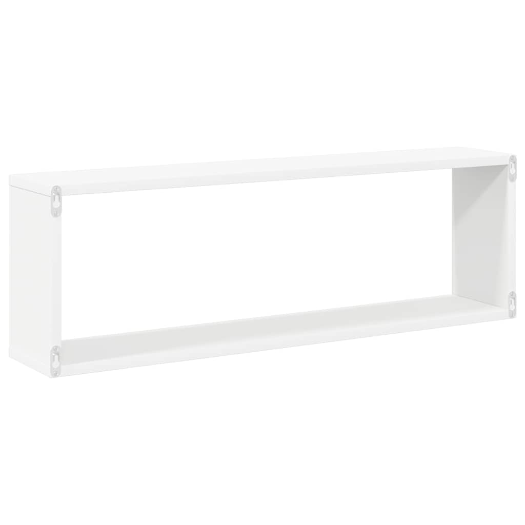 Wall Cube Shelf 2 pcs White 80x15x26.5 cm Engineered Wood
