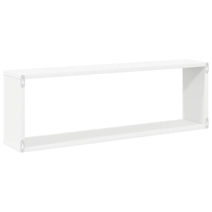 Wall Cube Shelf 2 pcs White 80x15x26.5 cm Engineered Wood