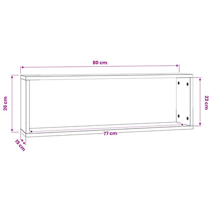 807106 vidaXL Wall Cube Shelves 2 pcs White 80x15x26,5 cm Engineered Wood