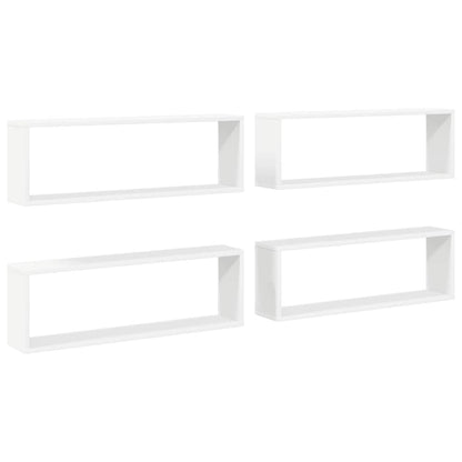 Wall Cube Shelf 4 pcs White 80x15x26.5 cm Engineered Wood