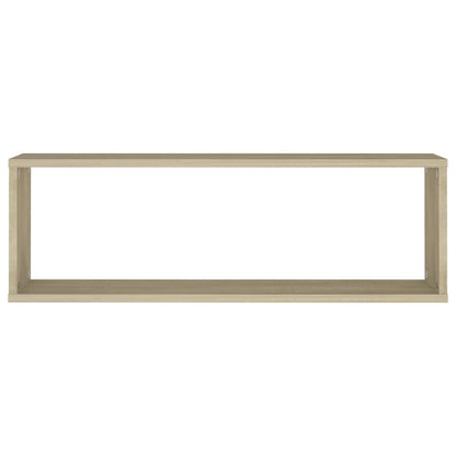 Wall Cube Shelf 2 pcs Sonoma Oak 80x15x26.5 cm Engineered Wood