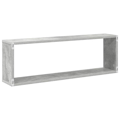Wall Cube Shelf 2 pcs Concrete Grey 80x15x26.5 cm Engineered Wood