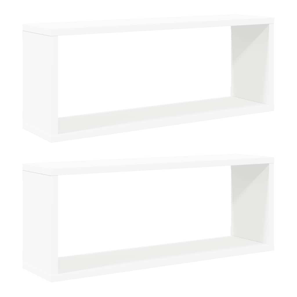 Wall Cube Shelf 2 pcs White 60x15x23 cm Engineered Wood