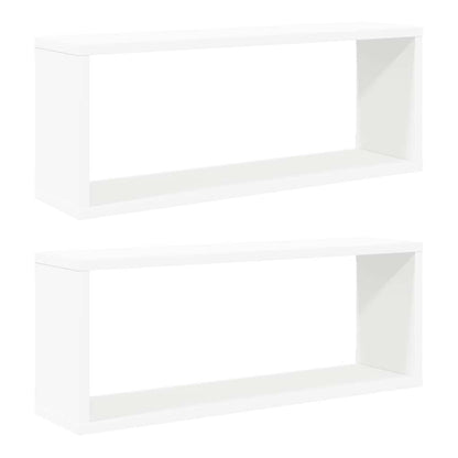 Wall Cube Shelf 2 pcs White 60x15x23 cm Engineered Wood