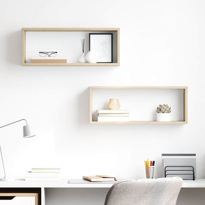 Wall Cube Shelf 2 pcs Sonoma Oak 60x15x23 cm Engineered Wood
