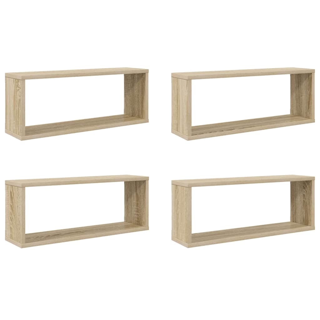 Wall Shelf | Set of 4 | Sonoma oak | Engineered wood