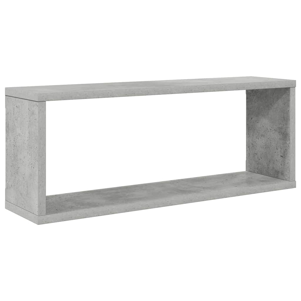 Wall Cube Shelf 2 pcs Concrete Grey 60x15x23 cm Engineered Wood