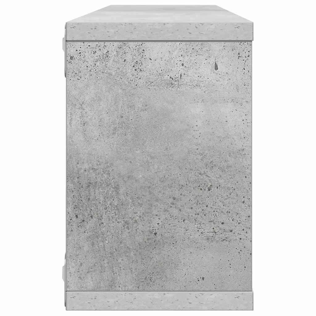 Wall Cube Shelf 2 pcs Concrete Grey 60x15x23 cm Engineered Wood