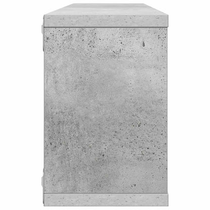 Wall Cube Shelf 2 pcs Concrete Grey 60x15x23 cm Engineered Wood