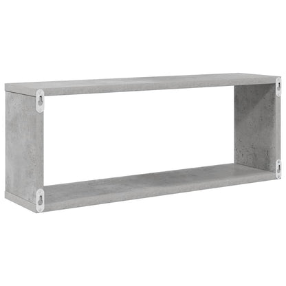 Wall Cube Shelf 2 pcs Concrete Grey 60x15x23 cm Engineered Wood