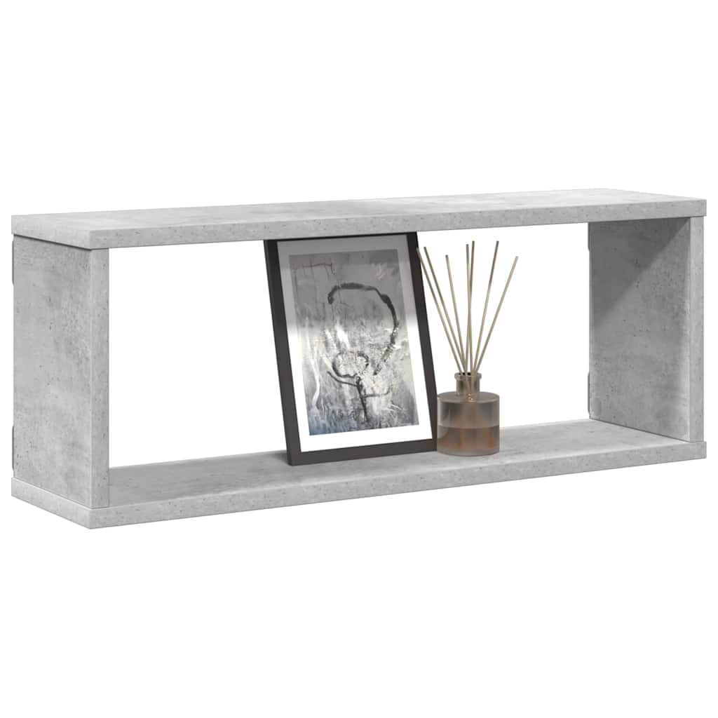 Wall Cube Shelf 4 pcs Concrete Grey 60x15x23 cm Engineered Wood