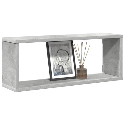 Wall Cube Shelf 4 pcs Concrete Grey 60x15x23 cm Engineered Wood