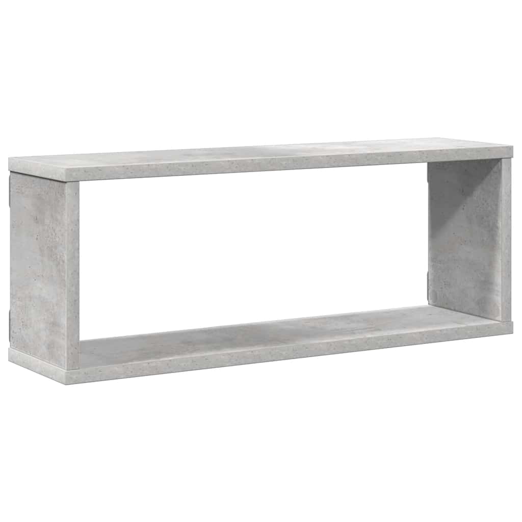 Wall Cube Shelf 4 pcs Concrete Grey 60x15x23 cm Engineered Wood