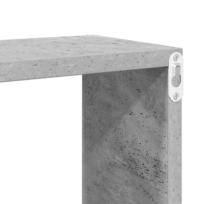 Wall Cube Shelf 4 pcs Concrete Grey 60x15x23 cm Engineered Wood