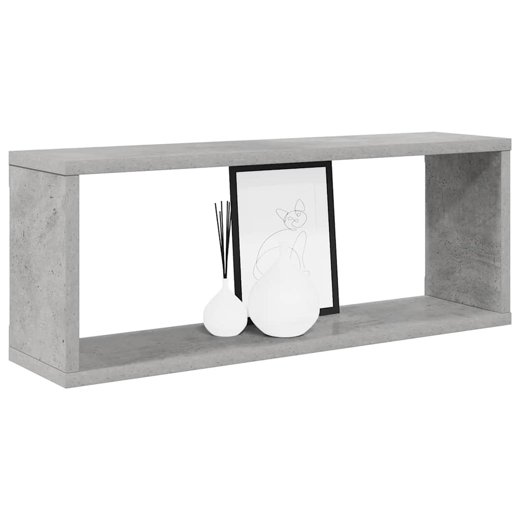 Wall Cube Shelf 6 pcs Concrete Grey 60x15x23 cm Engineered Wood