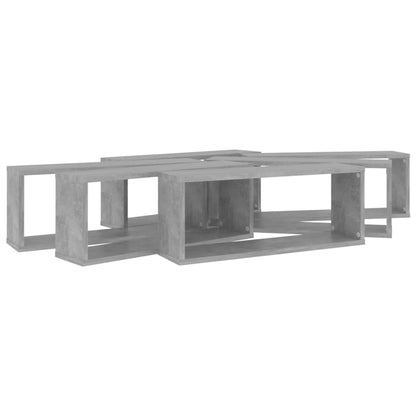 Wall Shelf | Set of 6 | Concrete Grey | Engineered Wood | Medium