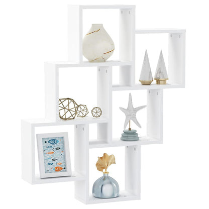 Wall Cube Shelf White 78x15x93 cm Engineered Wood