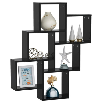 Wall Shelf | Black | Engineered Wood | Medium | Wall Shelf | Cubic