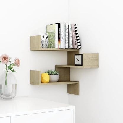 Wall shelves Corner Mount, Wall-Mounted Sonoma Oak