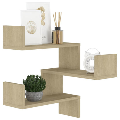 Wall shelves Corner Mount, Wall-Mounted Sonoma Oak