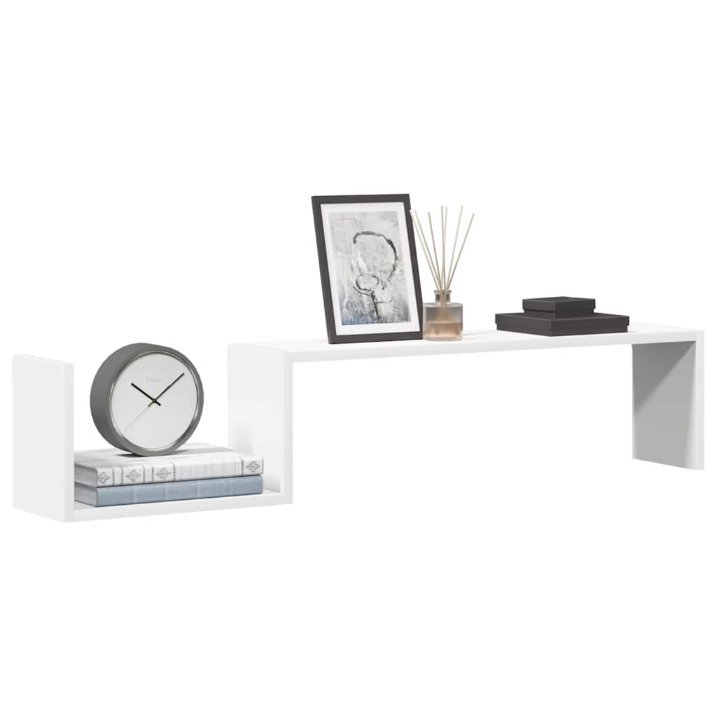 Wall Shelf 2 pcs White 100x15x20 cm Engineered Wood