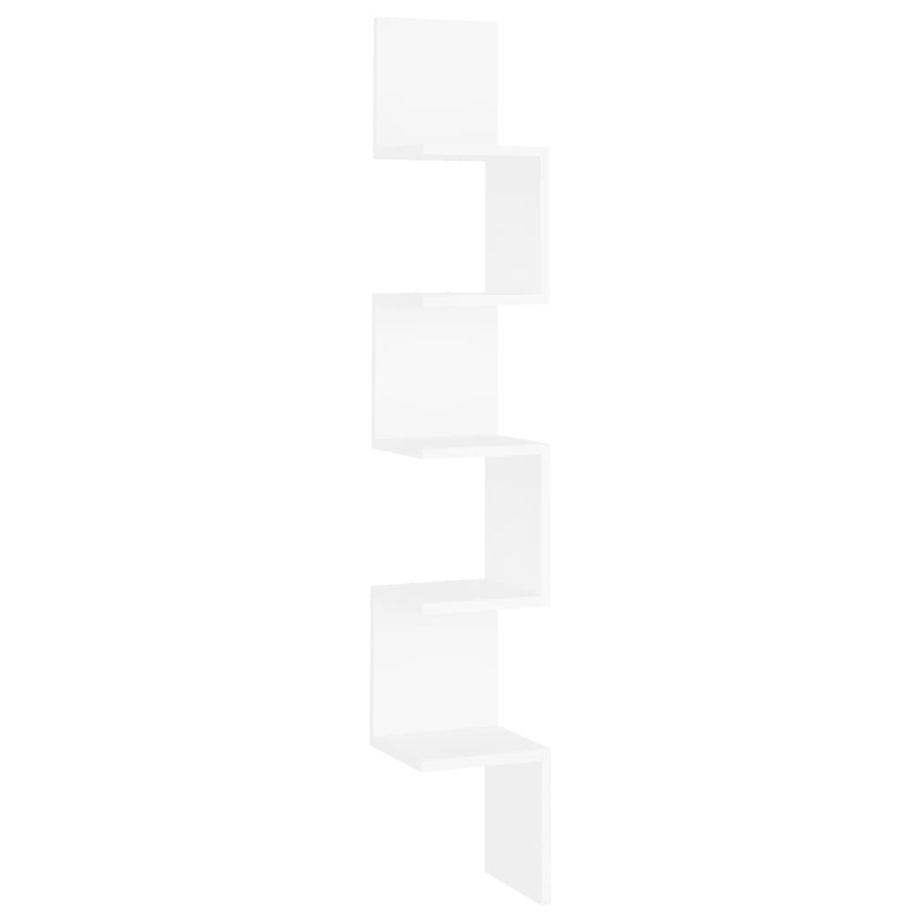 807277 vidaXL Wall Corner Shelf White 20x20x127,5 cm Engineered Wood