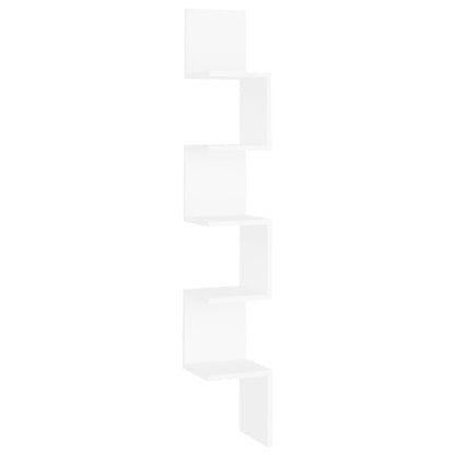 807277 vidaXL Wall Corner Shelf White 20x20x127,5 cm Engineered Wood