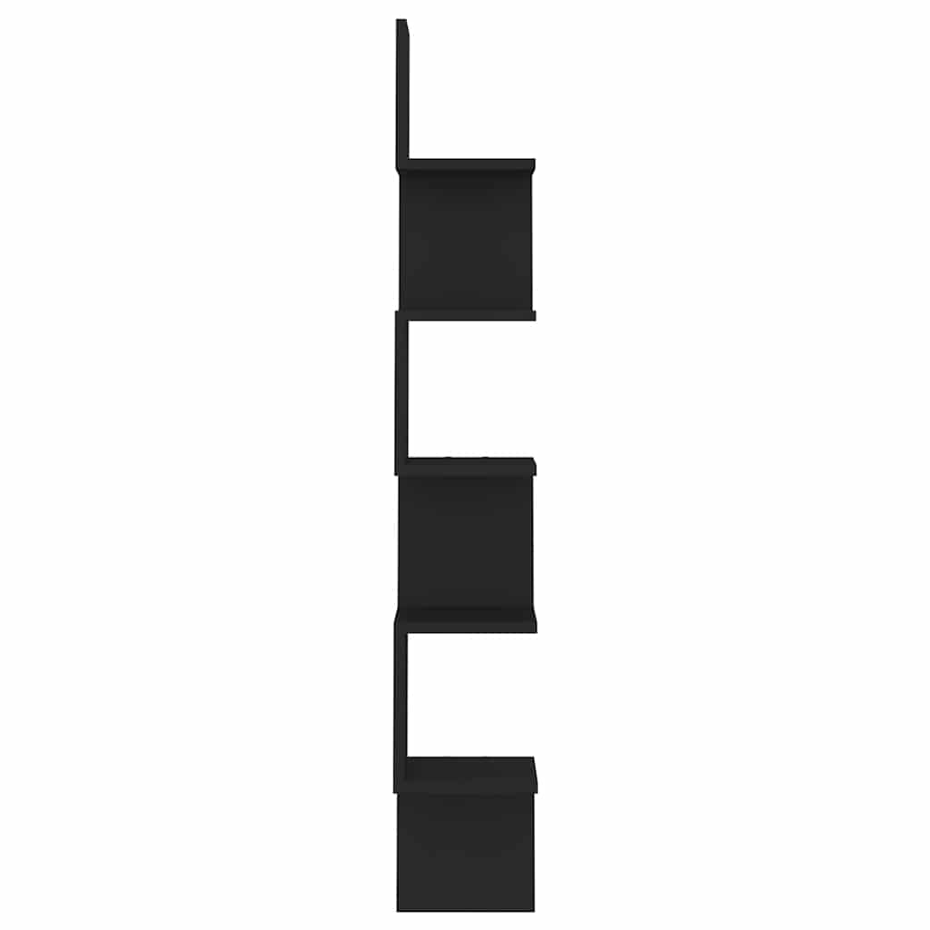 807278 vidaXL Wall Corner Shelf Black 20x20x127,5 cm Engineered Wood