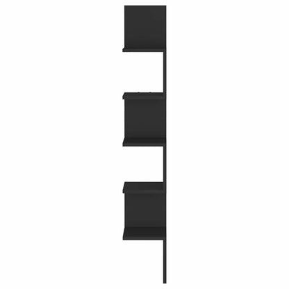 807278 vidaXL Wall Corner Shelf Black 20x20x127,5 cm Engineered Wood