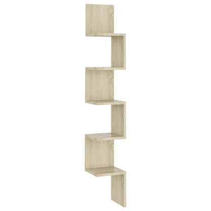 807280 vidaXL Wall Corner Shelf Sonoma Oak 20x20x127,5 cm Engineered Wood