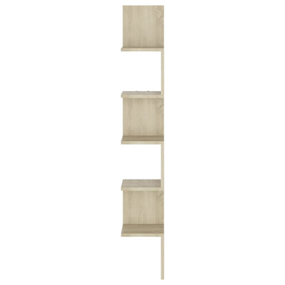 807280 vidaXL Wall Corner Shelf Sonoma Oak 20x20x127,5 cm Engineered Wood