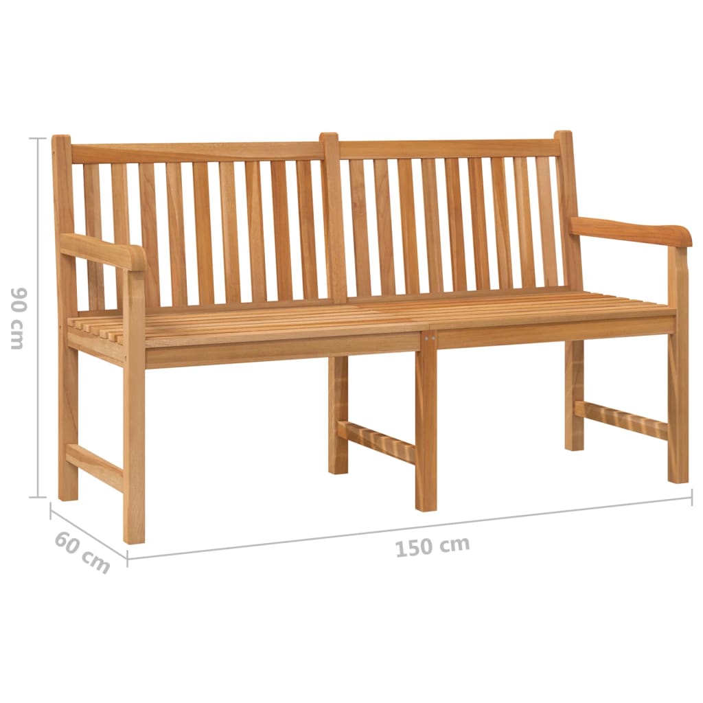 Garden Bench | Teak | Solid Teak Wood | 150 cm | Sturdy | Garden Bench