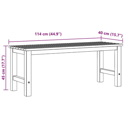 Bench | Brown | Solid Teak Wood | 114 cm | Strong | Bench | Rectangular