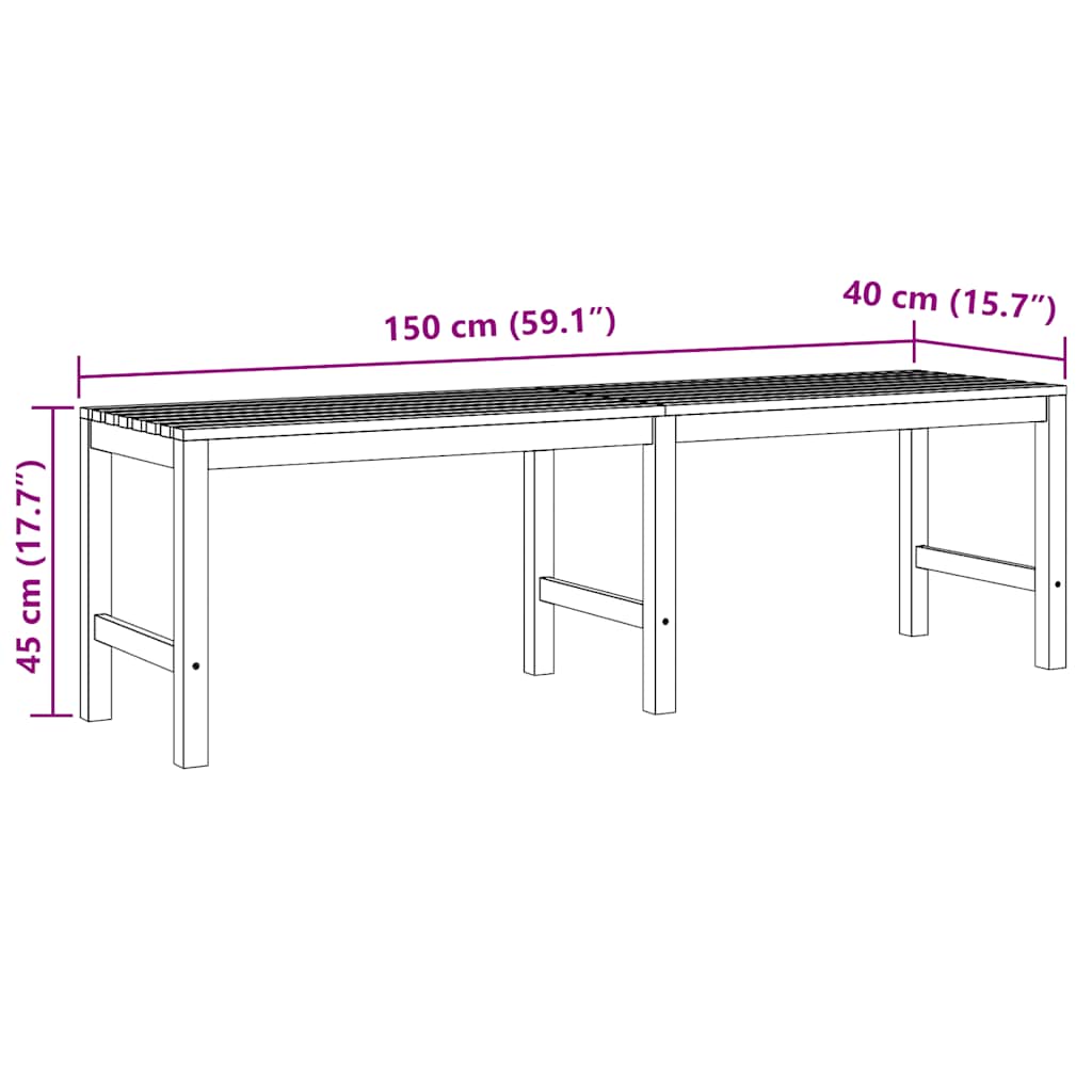 Bench | Teak | Solid Teak Wood | 150 cm long |  Durable  | Garden Bench