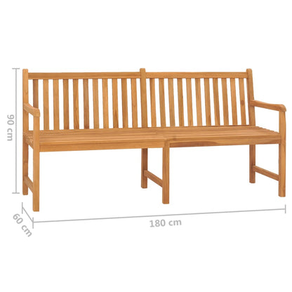 Garden Bench | Warm Brown | Solid Teak Wood | 180 cm long bench | Durable