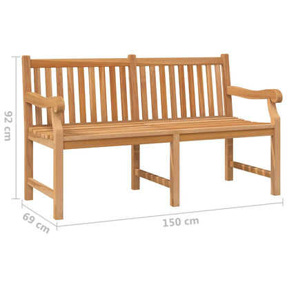 Garden Bench | Light Brown | Solid Teak Wood | Extra Heavy | Durable