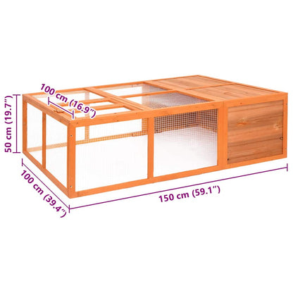 171452 vidaXL Garden Animal Cage 150x100x50 cm Solid Firwood