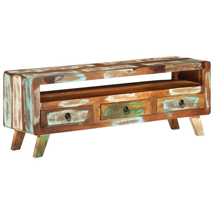 337063 vidaXL TV Cabinet Multicolour 110x30x40 cm Solid Reclaimed Wood