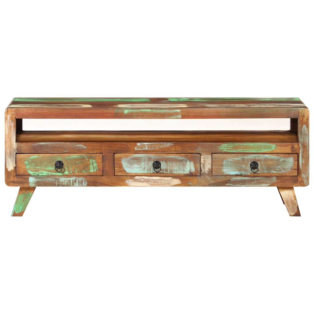 337063 vidaXL TV Cabinet Multicolour 110x30x40 cm Solid Reclaimed Wood